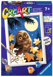 Ravensburger Kit de vopsea după număr Ravensburger CreArt - Bufniță noaptea (7023711)
