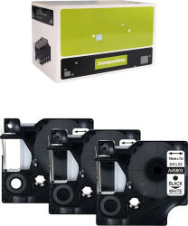 KkvoGmle Set 3 x Banda 19mm x 7m imprimanta etichete negru/alb S0720830 45803 (pellabel45803)