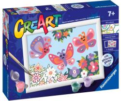 Ravensburger Kit de vopsea după număr Ravensburger CreArt - Fluturi fericiți (7023721)
