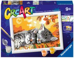 Ravensburger Set de pictură pe numere Ravensburger CreArt - Pisicuțe în toamnă (28932)