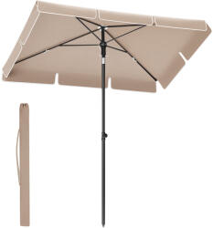 Brius Umbrela terasa sau gradina reglabila, inclinare 2 directii, protectie UV UPF 50+, husa inclusa, 230x150 cm, maro taupe (EZ-GPU044K01)