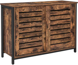 Brius Comoda cu usi glisante pentru bucatarie sau living, cadru metalic, stil industrial, 100x35x70 cm, maro rustic (EZ-LSC081B01) Comoda