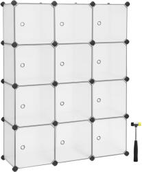 Brius Unitate de depozitare cu 12 cuburi, pentru pantofi sau haine, personalizabil, 31x93x123 cm, alb transparent (EZ-LPC342W01)