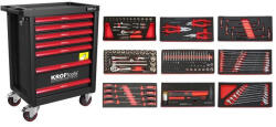 KROFTOOLS SZERSZÁMkocsi , (SZEKRÉNY) 7 FIÓKOS 173 DARAB szerszám, FEKETE(8501PRE) (K-8501PRE)