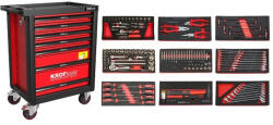 KROFTOOLS SZERSZÁMkocsi , (SZEKRÉNY) 7 FIÓKOS 173 DARAB szerszám, piros (8501VER) (K-8501VER)