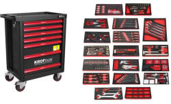 KROFTOOLS SZERSZÁMkocsi ( SZEKRÉNY ) 7 FIÓKOS 352 RÉSZES - FEKETE (8353PRE) (K-8353PRE)