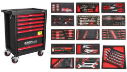 KROFTOOLS SZERSZÁMkocsi (SZEKRÉNY) 7 FIÓKOS 236 DARABOS, FEKETE (8500PRE) (K-8500PRE)
