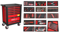 KROFTOOLS SZERSZÁMkocsi (SZEKRÉNY) 7 FIÓKOS 236 DARABOS, PIROS (8500VER) (K-8500VER)