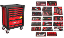 KROFTOOLS SZERSZÁMkocsi (SZEKRÉNY) 7 FIÓKOS 352 RÉSZES - PIROS (8353VER) (K-8353VER)
