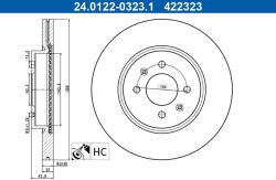 ATE Disc frana ATE 24.0122-0323.1 (24.0122-0323.1) - fixbox