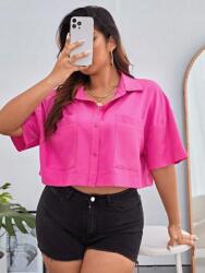 Shein Rózsaszín Rövid Ing Oversize Gallér Gombok Shein 50