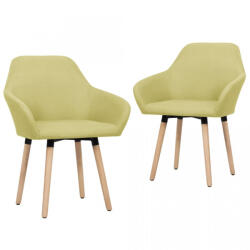vidaXL Scaune de sufragerie, 2 buc. , verde, material textil (283464)