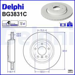 DELPHI Disc frana DELPHI BG3831C (BG3831C) - automobilus