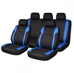 AVEX Set huse scaune auto Premium, model DIAMOND Drive, design Sportiv, universale, ergonomice, Piele Ecologica Matlasata, culoare Negru/Albastru (AVX-USVG53)