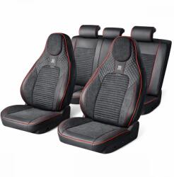 AVEX Set huse scaune auto Premium, model BLAZE Torque, design Sportiv, universale, ergonomice, Piele Ecologica cu insertii textile, culoare Negru/Rosu (AVX-USVG58)
