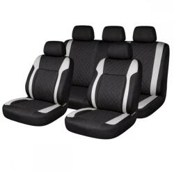 AVEX Set huse scaune auto Premium, model DIAMOND Core, design Sportiv, universale, ergonomice, Piele Ecologica Matlasata, culoare Negru/Gri (AVX-USVG55)