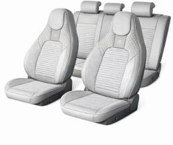 AVEX Set huse scaune auto Premium, model BLAZE Luxor, design Sportiv, universale, ergonomice, Piele Ecologica cu insertii textile, culoare Crem/Gri (AVX-USVG60)