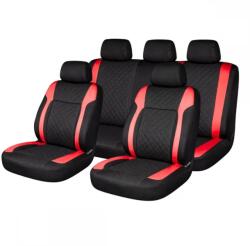 AVEX Set huse scaune auto Premium, model DIAMOND Racer, design Sportiv, universale, ergonomice, Piele Ecologica Matlasata, culoare Negru/Rosu (AVX-USVG54)