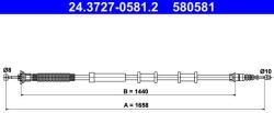 ATE Cablu, frana de parcare ATE 24.3727-0581.2 (24.3727-0581.2)