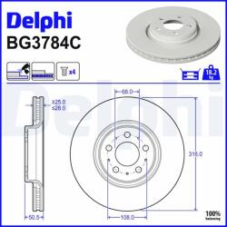 DELPHI Disc frana DELPHI BG3784C (BG3784C)