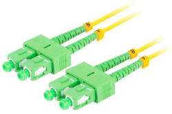 Lanberg Cablu optic de conectare LANBERG SM SC/APC-SC/APC duplex 1m LSZH G657A1 diametru 3mm, culoare galbenă (FO-SASA-SD11-0010-YE)