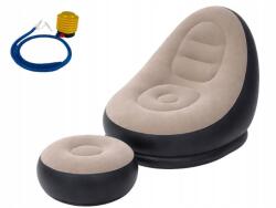 Verk 27532 Felfújható relaxációs fotel lábtartóval, sötétszürke