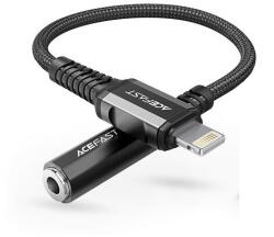ACEFAST Lightning - 3, 5 mm jack audio adapter 18 cm-es vezetékkel - ACEFAST C1-05 Ace HI-FI Head Audio Cable - fekete (Apple MFI