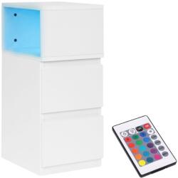 ModernHome TH-3TNS Éjjeliszekrény beépített LED világítással, 2 fiókkal, fehér
