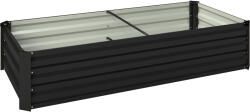 Outsunny Jardinieră dreptunghiulară pentru grădină din oțel galvanizat, margine de siguranță și fund deschis 150x70x30cm gri închis | Aosom Romania (84H-101V00CG)