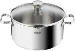Tefal Oala Tefal Duetto A70546, 24 cm, inox, cu capac din sticla, inductie (A70546)
