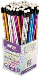 STRIGO Set 72 Creioane HB Strigo SSC359 cu radiera, corp holografic (SSC359-72)