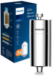 Philips Filtru de dus Philips AWP175 cu 3 cartuse de schimb, capacitate 50.000 L, crom (AWP1775P3CH/10)