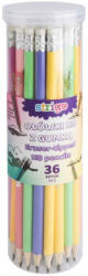 STRIGO Set 36 Creioane Strigo SSC150 HB cu radiera, Pastel (SSC150-36)