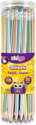 STRIGO Set 36 Creioane Strigo SSC280 HB cu radiera multicolora si corp pastel metalic (SSC280-36)
