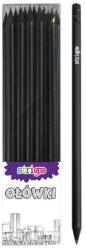 STRIGO Set 36 Creioane Strigo BE02 HB cu radiera, Black (BE02)