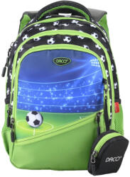 DACO Ghiozdan scoala Daco GH3522, 4 compartimente, 38 x 30 x 17 cm, Football (GH3522)