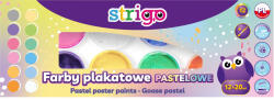 strigo Acuarele Guase Strigo Pastel in borcanel cu pensula SSC297, 12 culori x 20 ml (SSC297)