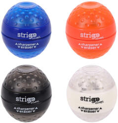 STRIGO Ascutitoare Strigo SSC409, 2 dimensiuni cu radiera de sters si capac, 4 culori (SSC409)