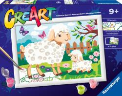 Ravensburger Set de pictură pe numere Ravensburger CreArt - Oaie și miel (23723)