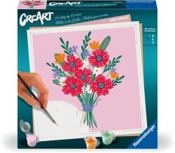 Ravensburger Set de pictură pe numere Ravensburger CreArt -Buchet de maci (25519)