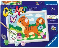 Ravensburger Set de pictură pe numere Ravensburger CreArt - Pisicuță și fluture (12023250)