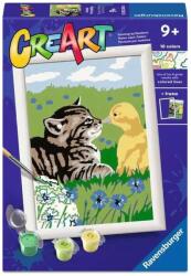 Ravensburger Set de pictat după numere Ravensburger CreArt - Pisicuță și rățușcă (12023256)