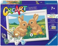Ravensburger Set de pictură pe numere Ravensburger CreArt - Doi iepurași (12023248)
