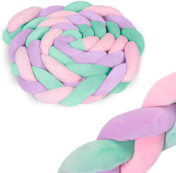 Ricokids Rácsvédő kiságyba, Ricokids, zöld/rózsaszín/lila, 300 x 11, 5 cm, kék-szürke, antiallergén, mosható, puha tapintású (TE722106)
