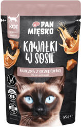 Pan Mięsko PAN MIĘSKO Darabkák mártásban Csirke és fürj 85 g macskáknak