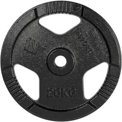inSPORTline Öntöttvas súlytárcsa inSPORTline Hamerton Black 20 kg 30 mm, kopásgátló bevonat, praktikus fogantyú, hosszú élettartam (30791) Súlytárcsa