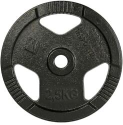 inSPORTline Öntöttvas súlytárcsa inSPORTline Hamerton Black 2, 5 kg 30 mm, kopásgátló bevonat, praktikus fogantyú, hosszú élettartam (30787) Súlytárcsa