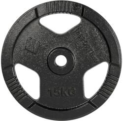 inSPORTline Öntöttvas súlytárcsa inSPORTline Hamerton Black 15 kg 30 mm, kopásgátló bevonat, praktikus fogantyú, hosszú élettartam (30790) Súlytárcsa