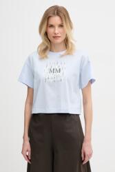 MM by Max Mara t-shirt női pamut FUNALE - kék S
