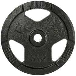 inSPORTline Öntöttvas súlytárcsa inSPORTline Hamerton Black 5 kg 30 mm, kopásgátló bevonat, praktikus fogantyú, hosszú élettartam Súlytárcsa